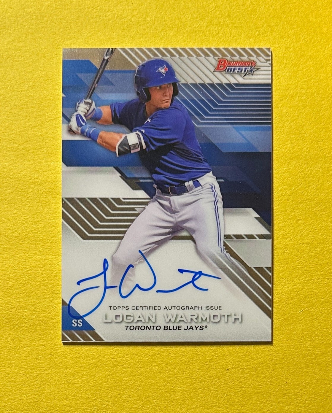 2017 BOWMAN'S BEST LOGAN WARMOTH BASE AUTO #B17-LW BLUE JAYS