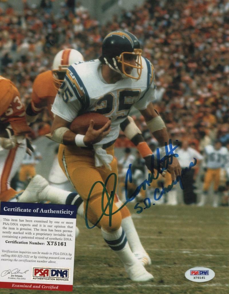 JOHN CAPPELLETTI SAN DIEGO CHARGERS SIGNED AUTOGRAPHED 8X10 PHOTO PSA X75161