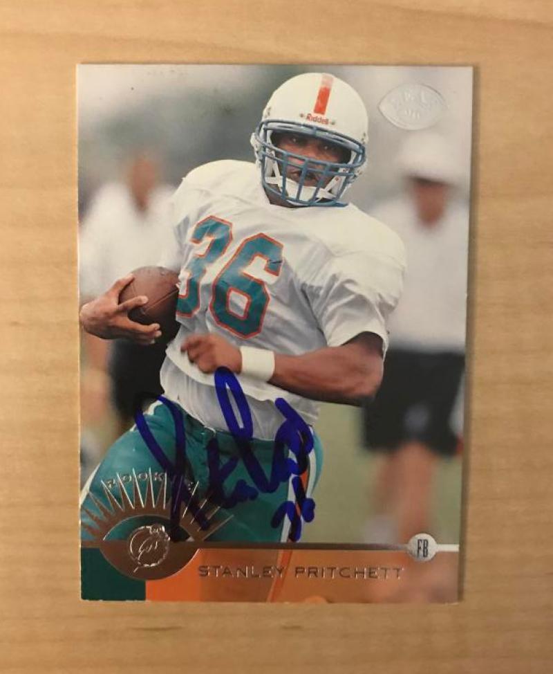 STANLEY PRITCHETT MIAMI DOLPHINS SIGNED AUTOGRAPHED 1996 DONRUSS CARD #167 W/COA