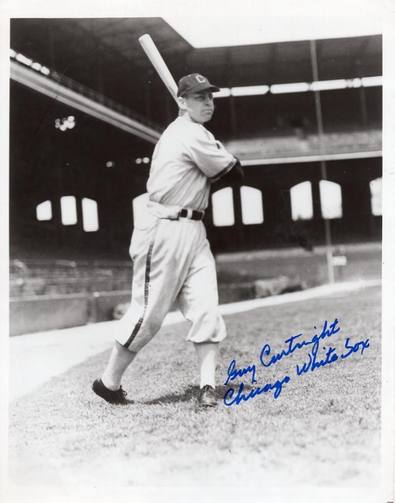 GUY CURTRIGHT WHITE SOX SIGNED AUTOGRAPHED 8X10 PHOTO W/COA