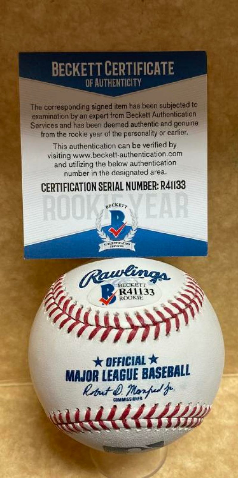 ROBERT PUASON OAKLAND A'S ROOKIE YEAR SIGNED AUTO M.L. BASEBALL BECKETT R41133