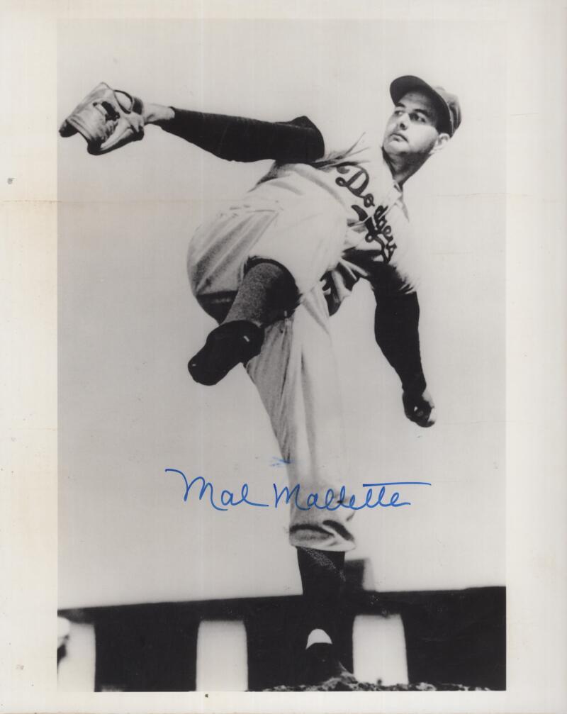 MAL MALLETTE BROOKLYN DODGERS SIGNED AUTOGRAPHED 8X10 PHOTO W/ COA