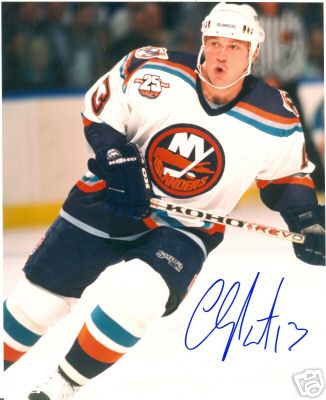 CLAUDE LAPOINT NY ISLANDERS SIGNED 8X10 PHOTO W/COA