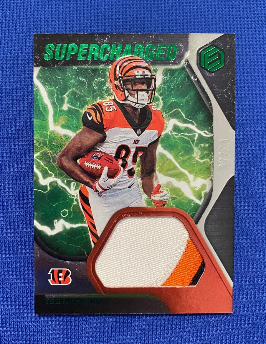 2020 PANINI ELEMENTS TEE HIGGINS BENGALS SUPER CHARGED JERSEY PATCH /10 #SC-10