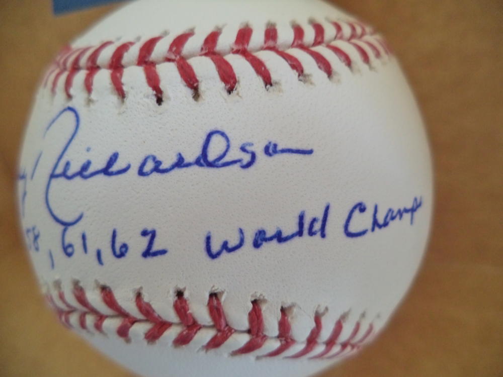 BOBBY RICHARDSON 58,61,62 WORLD CHAMPS YANKEES SIGNED BASEBALL BECKETT E33171