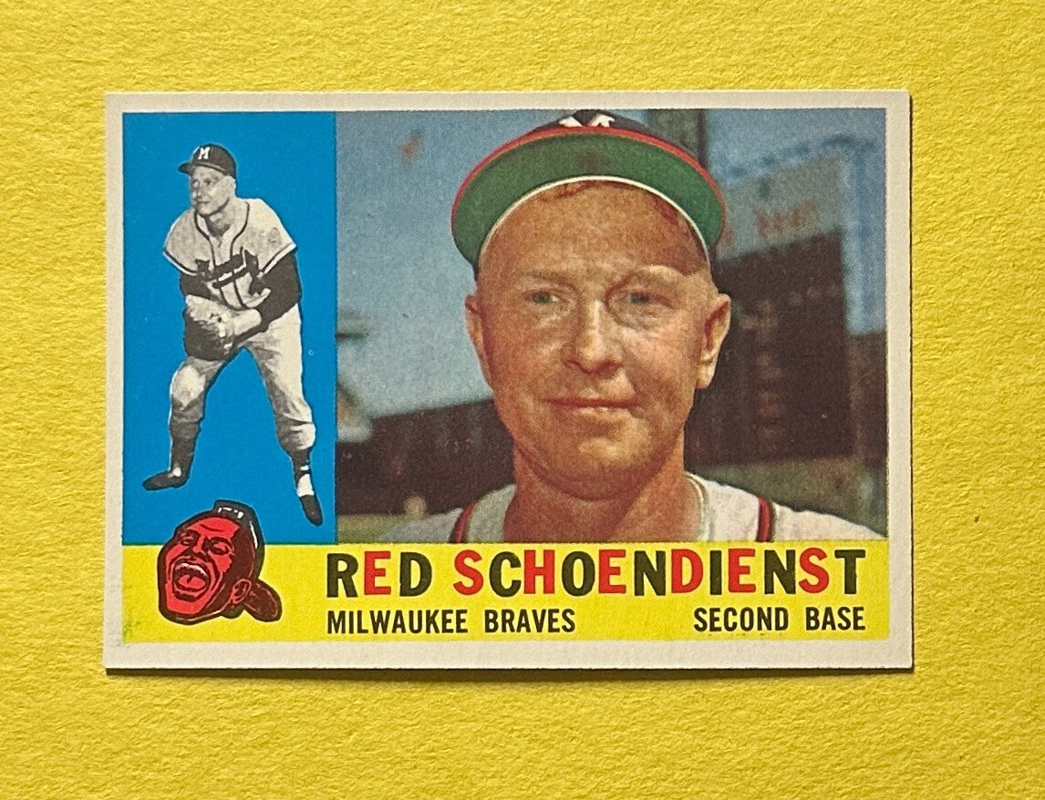 1960 TOPPS RED SCHOENDIENST #335 BRAVES HOF