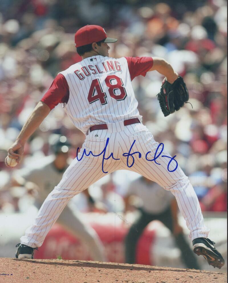 MIKE GOSLING   CINCINNATI REDS SIGNED AUTOGRAPHED 8X10 PHOTO W/ COA