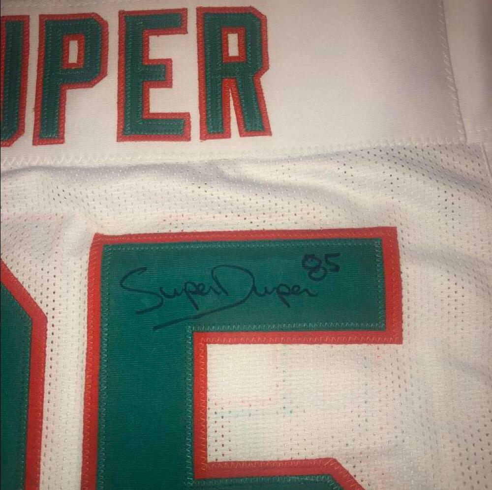MARK SUPER SUPER #85XL DOLPHINS CUSTOM JERSEY BECKETT S69141