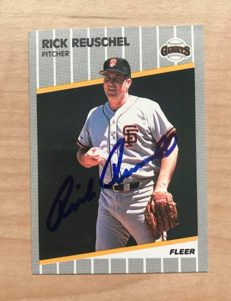 RICK REUSCHEL SAN FRANCISCO GIANTS SIGNED AUTOGRAPHED 1989 FLEER CARD #340 W/COA