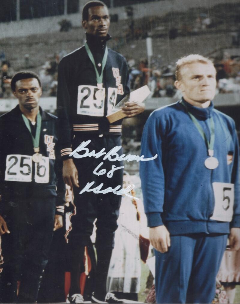 BOB BEAMON 68 OLYMPIC CHAMPION SIGNED AUTOGRAPHED 8X10 PHOTO W/ COA
