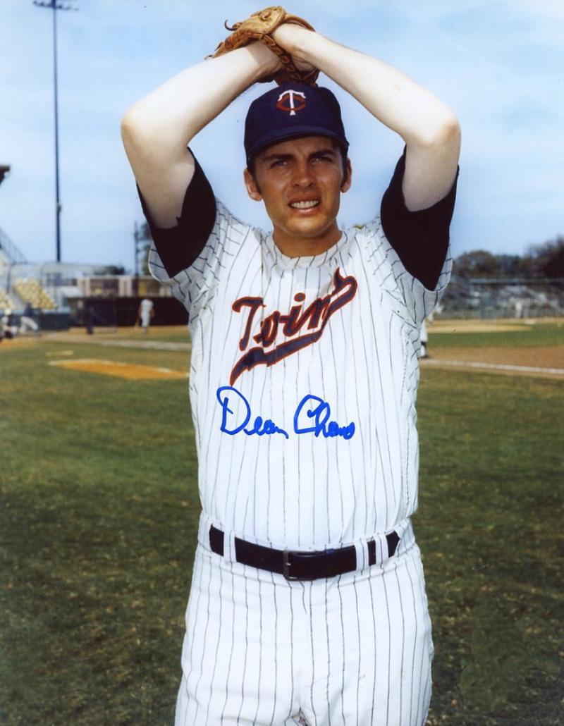 DEAN CHANCE DECEASED MINNESOTA TWINS SIGNED AUTOGRAPHED 8X10 W/COA