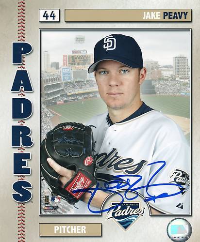 JAKE PEAVY   SAN DIEGO PADRES  SIGNED 8X10