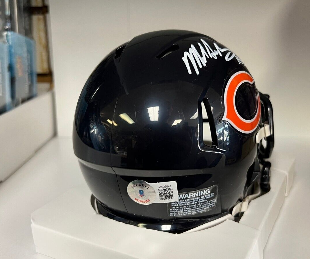 MIKE SINGLETARY CHICAGO BEARS HOF 98 SIGNED AUTOGRAPHED MINI HELMET BECKETT **