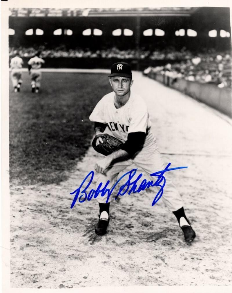 BOBBY SHANTZ NEW YORK YANKEES SIGNED   8X10 PHOTO W/ COA