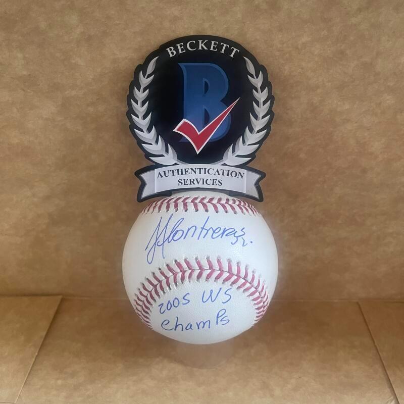 JOSE CONTRERAS 2005 WS CHAMPS WHITE SOX SIGNED M.L. BASEBALL BECKETT AUTHENTICAT