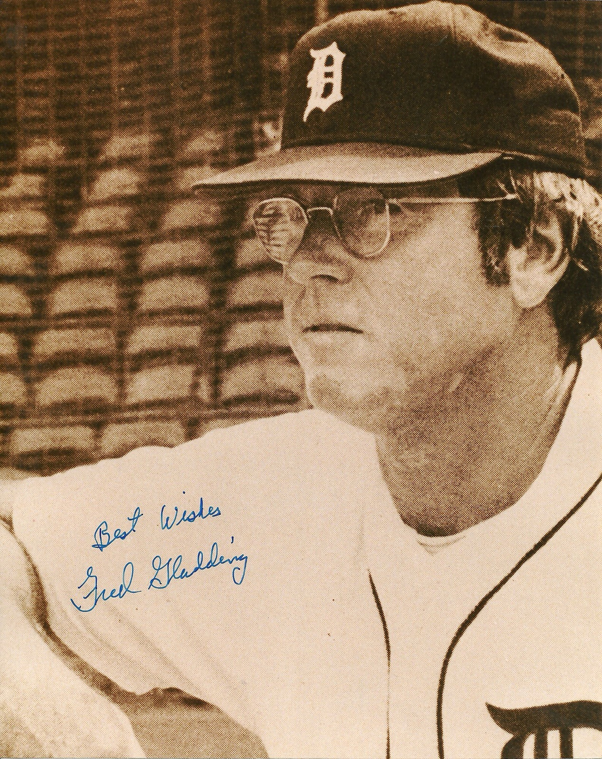 FRED GLADDING DETROIT TIGERS SIGNED AUTOGRAPHED 8x10 PHOTO W/COA