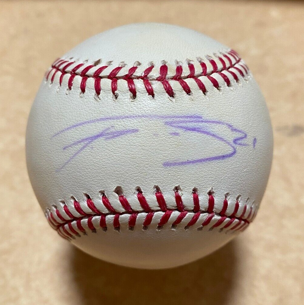 FRANKLIN GUTIERREZ INDIANS/DODGERS SIGNED AUTOGRAPHED M.L. BASEBALL W/COA *