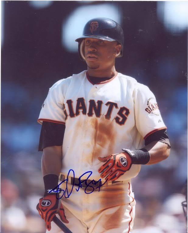 EMMANUEL BURRISS SAN FRANCISCO GIANTS SIGNED 8X10 PHOTO