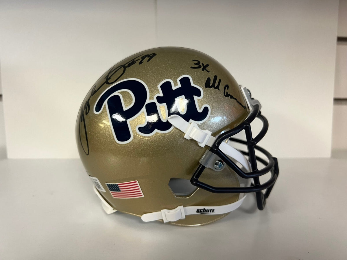 HUGH GREEN PITT PANTHERS SIGNED AUTOGRAPHED AUTO SCHUTT MINI HELMET BECKETT