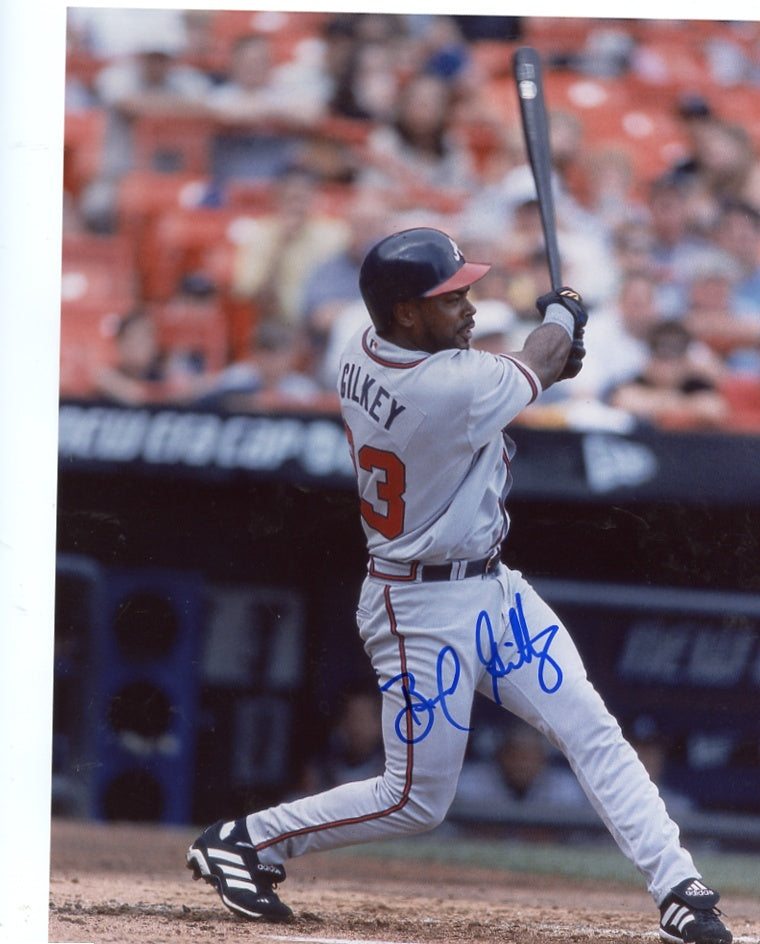 BERNARD  GILKEY    ATLANTA  BRAVES    SIGNED  AUTOGRAPHED    8x10 PHOTO  W/ COA