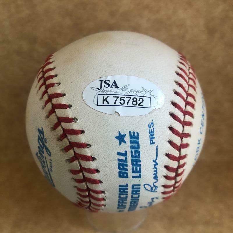 ROGER CLEMENS RED SOX/YANKEES SIGNED VINTAGE A.L. BASEBALL JSA STICKER ONLY 