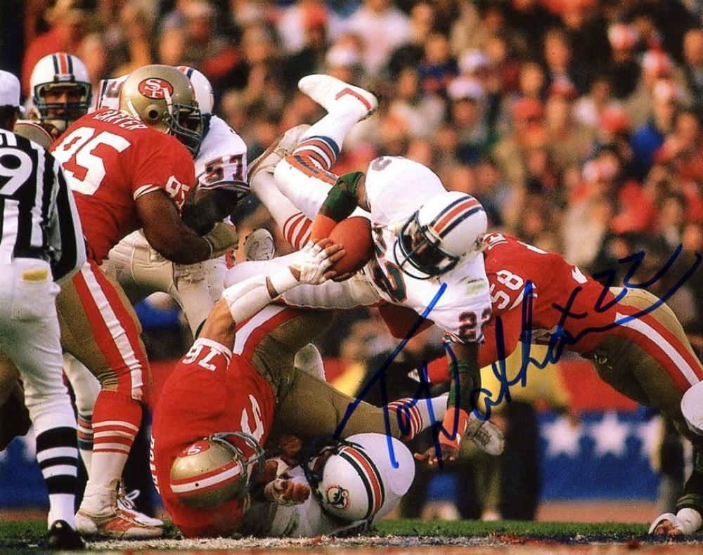 TONY NATHAN MIAMI DOLPHINS OVER THE TOP SIGNED AUTOGRAPHED 8X10 PHOTO W/COA 