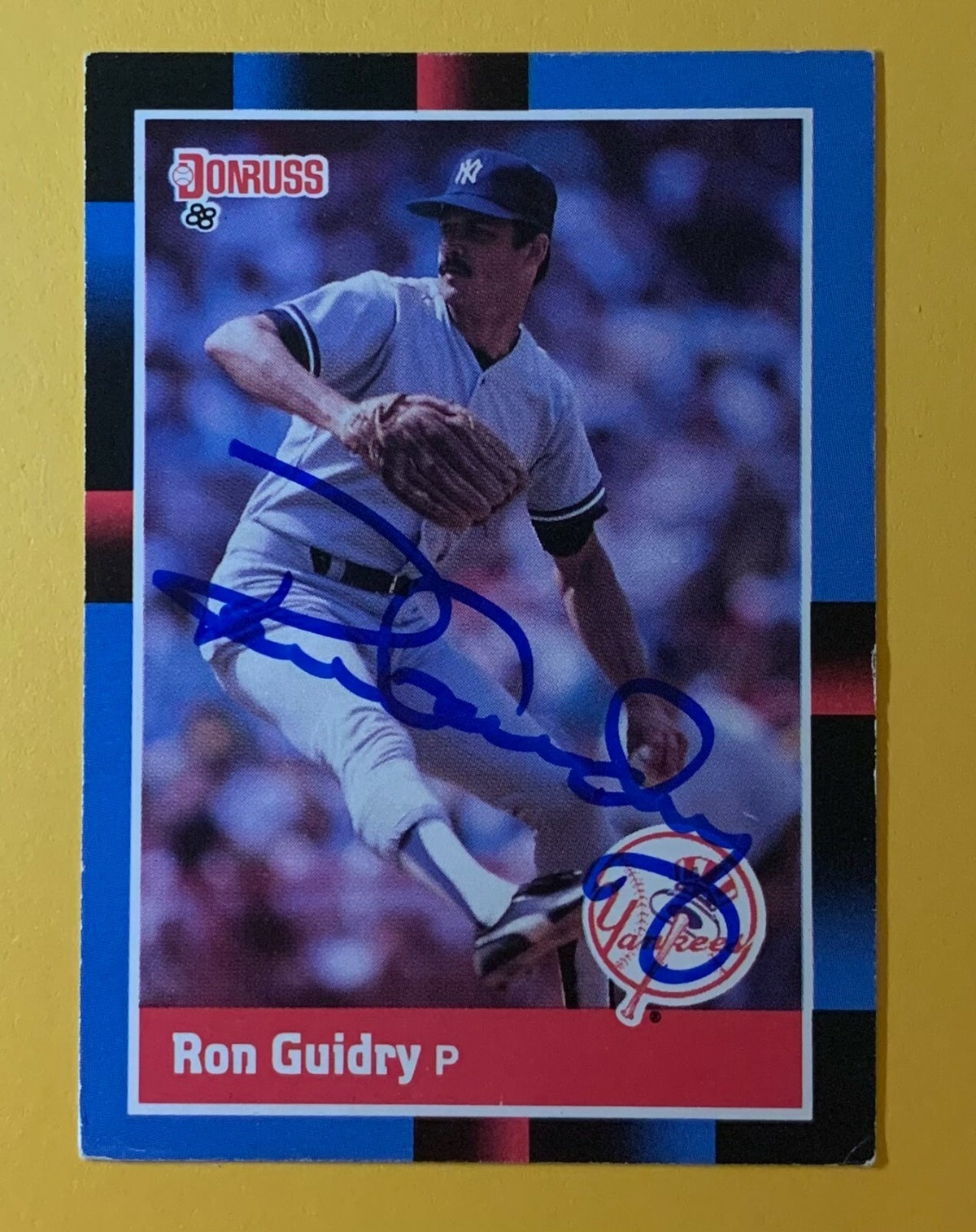 1988 DONRUSS RON GUIDRY YANKEES #175 SIGNED AUTOGRAPHED CARD W/ COA