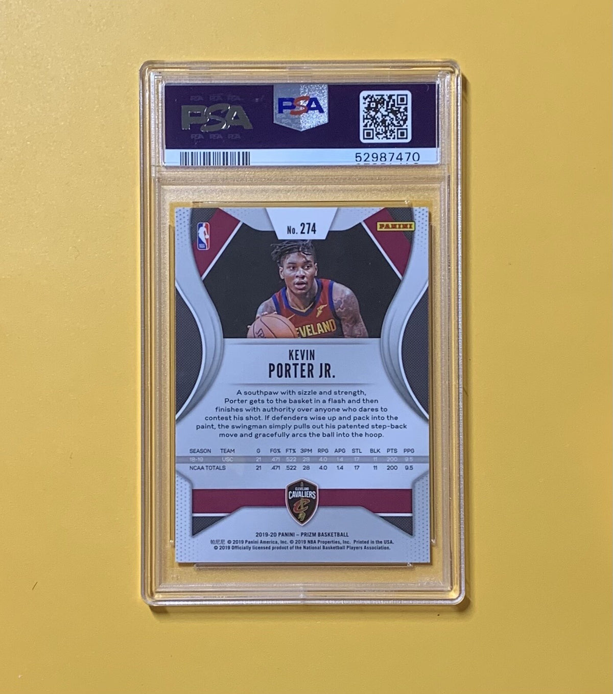 2019 PANINI PRIZM KEVIN PORTER JR. BASE ROOKIE CARD #274 GEM MT PSA 10  