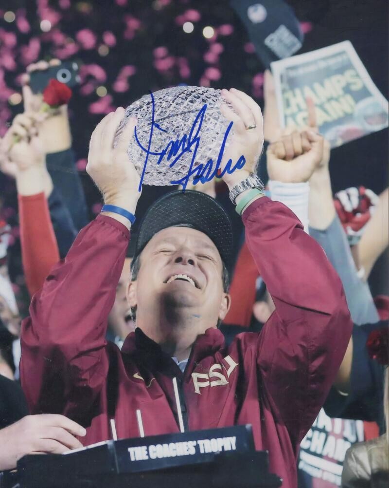 JIMBO FISHER SEMINOLES COACH SIGNED AUTOGRAPHED 8X10 PHOTO W/ COA