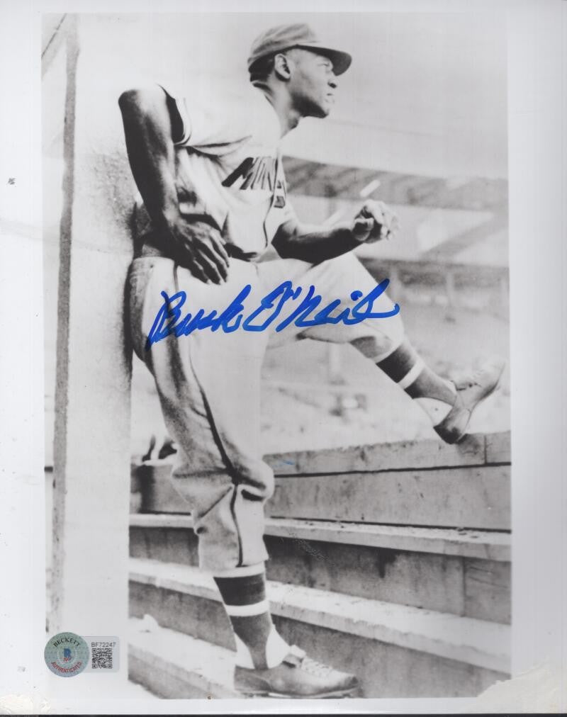 BUCK O'NEIL MONARCHS SIGNED AUTOGRAPHED 8X10 PHOTO BECKETT AUTH BF72247