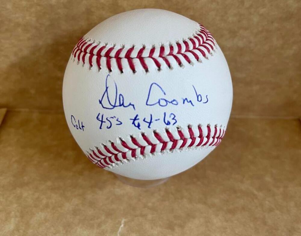 DANNY COOMBS COLT 45S 63-64 SIGNED AUTOGRAPHED M.L. BASEBALL BAS BC94272