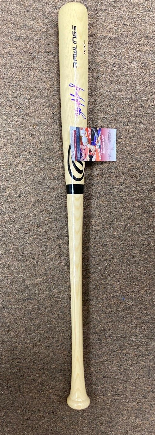 YORDAN ALVAREZ HOUSTON ASTROS SIGNED AUTOGRAPHED BLONDE RAWLINGS PRO BAT JSA *