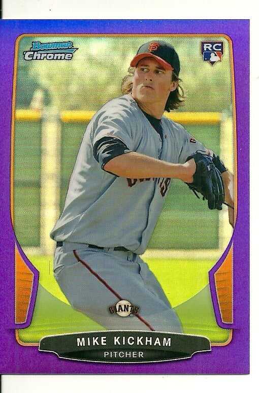 MIKE KICKHAM SAN FRANCISCO GIANTS 2013 BOWMAN CHROME ROOKIE CARD #216