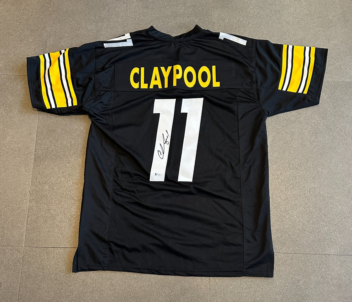 CHASE CLAYPOOL STEELERS SIGNED AUTOGRAPHED BLACK JERSEY SZ XL BECKETT