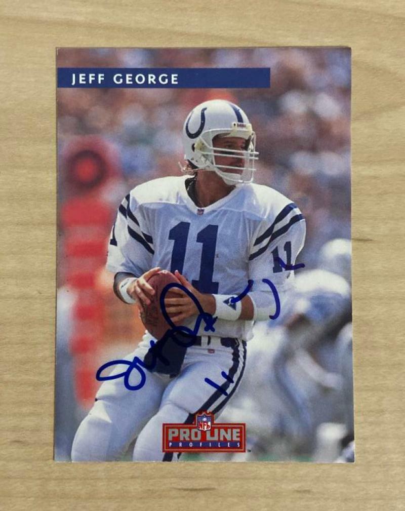 JEFF GEORGE INDIANAPOLIS COLTS SIGNED AUTOGRAPHED 1993 PRO LINE CARD #505 W/COA 