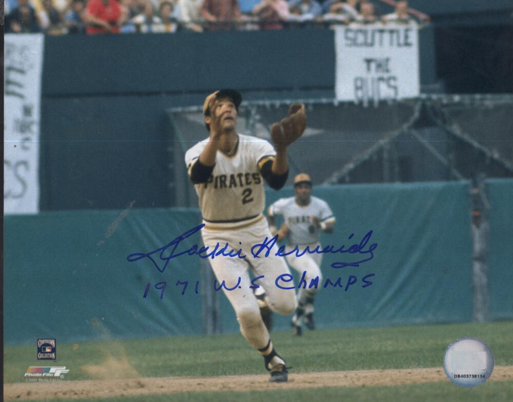 JACKIE HERNANDEZ PIRATES 1971 WORLD CHAMPS SIGNED 8X10 PHOTO W/ COA