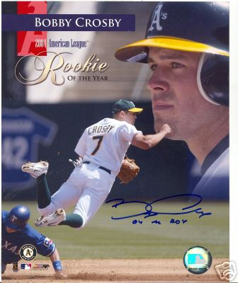 BOBBY CROSBY OAKLAND A'S SIGNED 8X10 PHOTO W/COA