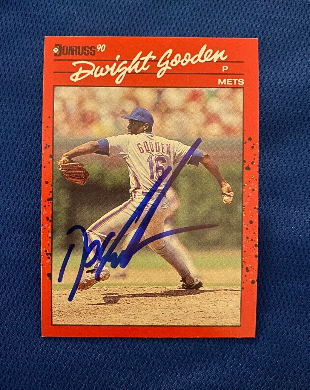 1990 DONRUSS DWIGHT GOODEN NEW YORK METS SIGNED AUTOGRAPHED CARD #171 W/COA *