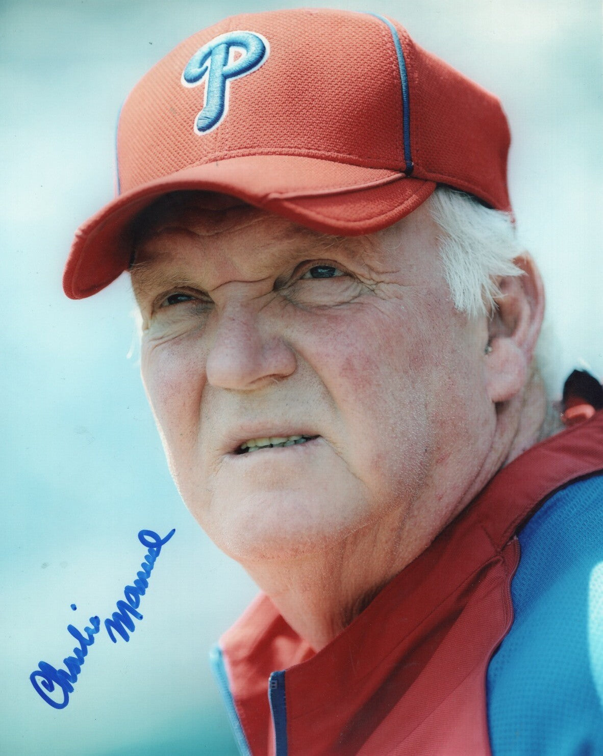 CHARLIE MANUEL PHILADELPHIA PHILLIES  SIGNED AUTOGRAPHED 8X10 PHOTO W/ COA