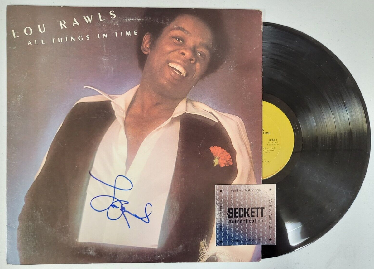 LOU RAWLS ALL THINGS IN TIME SIGNED AUTOGRAPHED RECORD ALBUM BECKETT AUTHENTIC