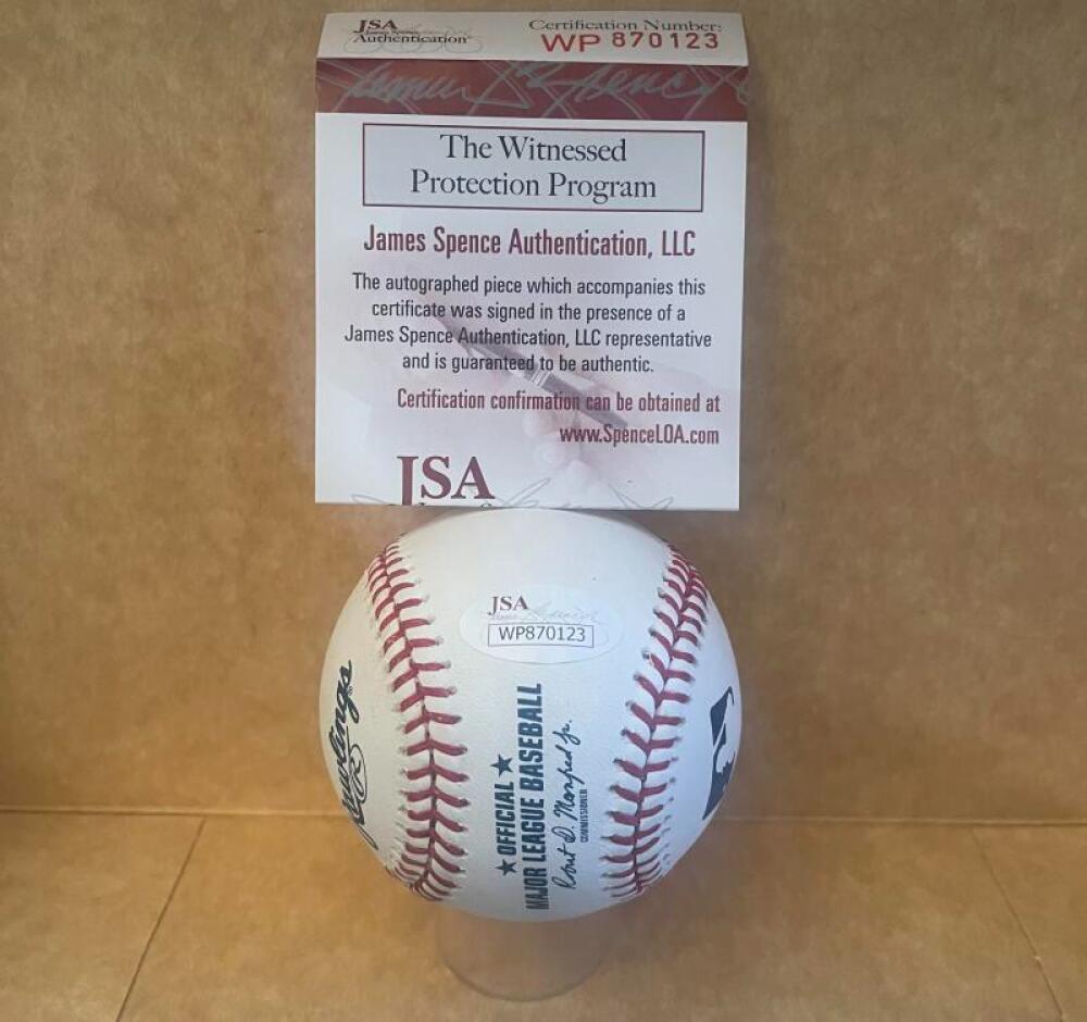 KYLE WRIGHT BRAVES SIGNED AUTOGRAPHED M.L. BASEBALL JSA 870123