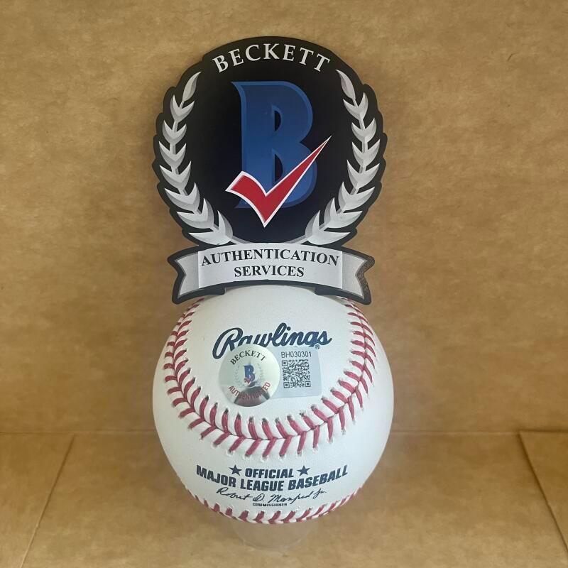 TY CLINE 63-65 MILWAUKEE BRAVES SIGNED AUTO M.L.BASEBALL BECKETT AUTHENTICATED
