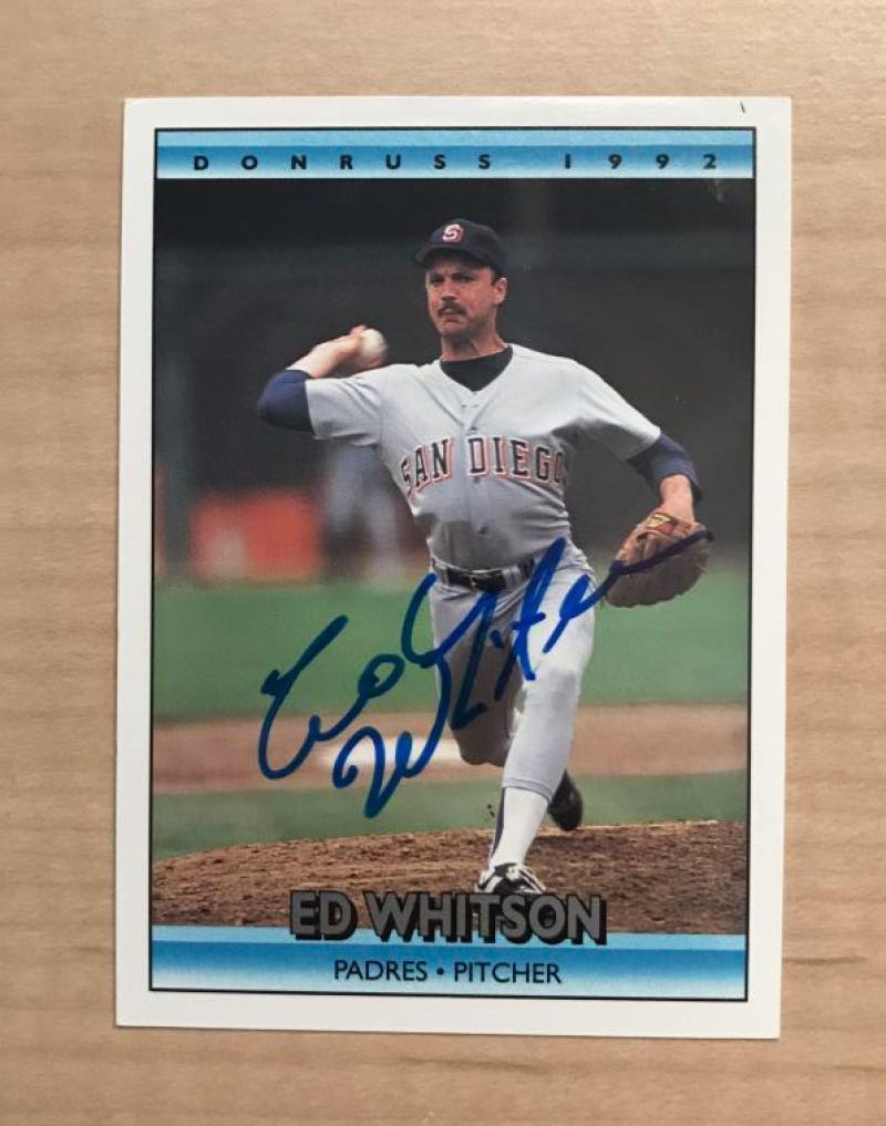 ED WHITSON SAN DIEGO PADRES SIGNED AUTOGRAPHED 1992 DONRUSS CARD #380 W/COA 