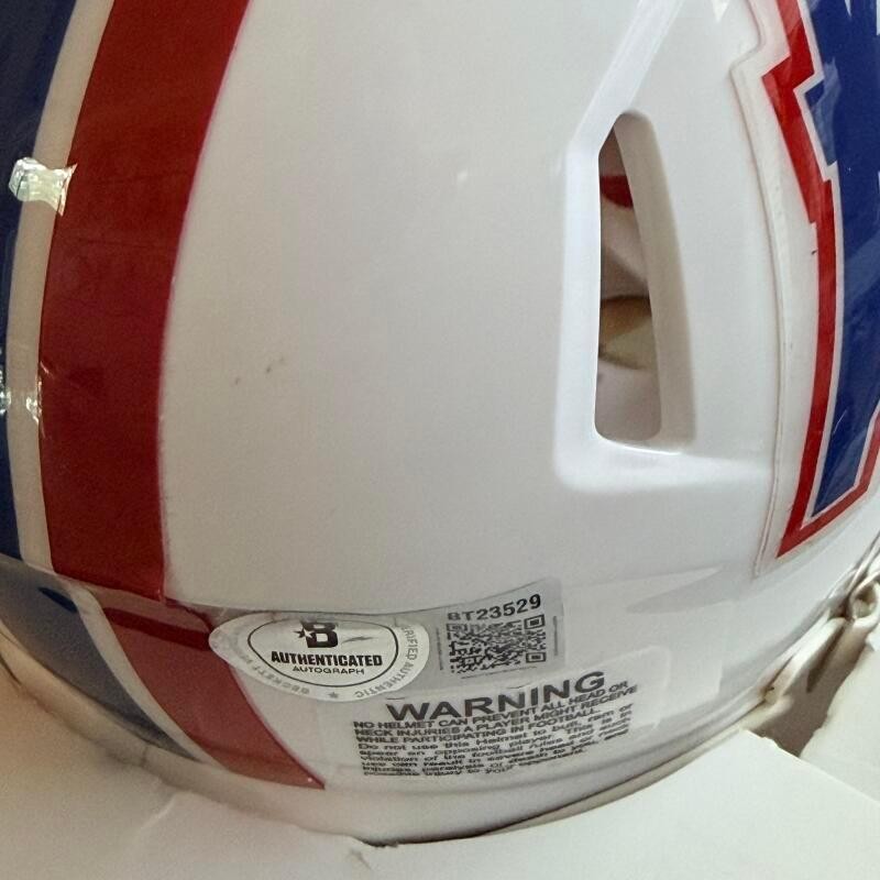 DAVE CASPER HOUSTON OILERS SIGNED MINI HELMET BECKETT
