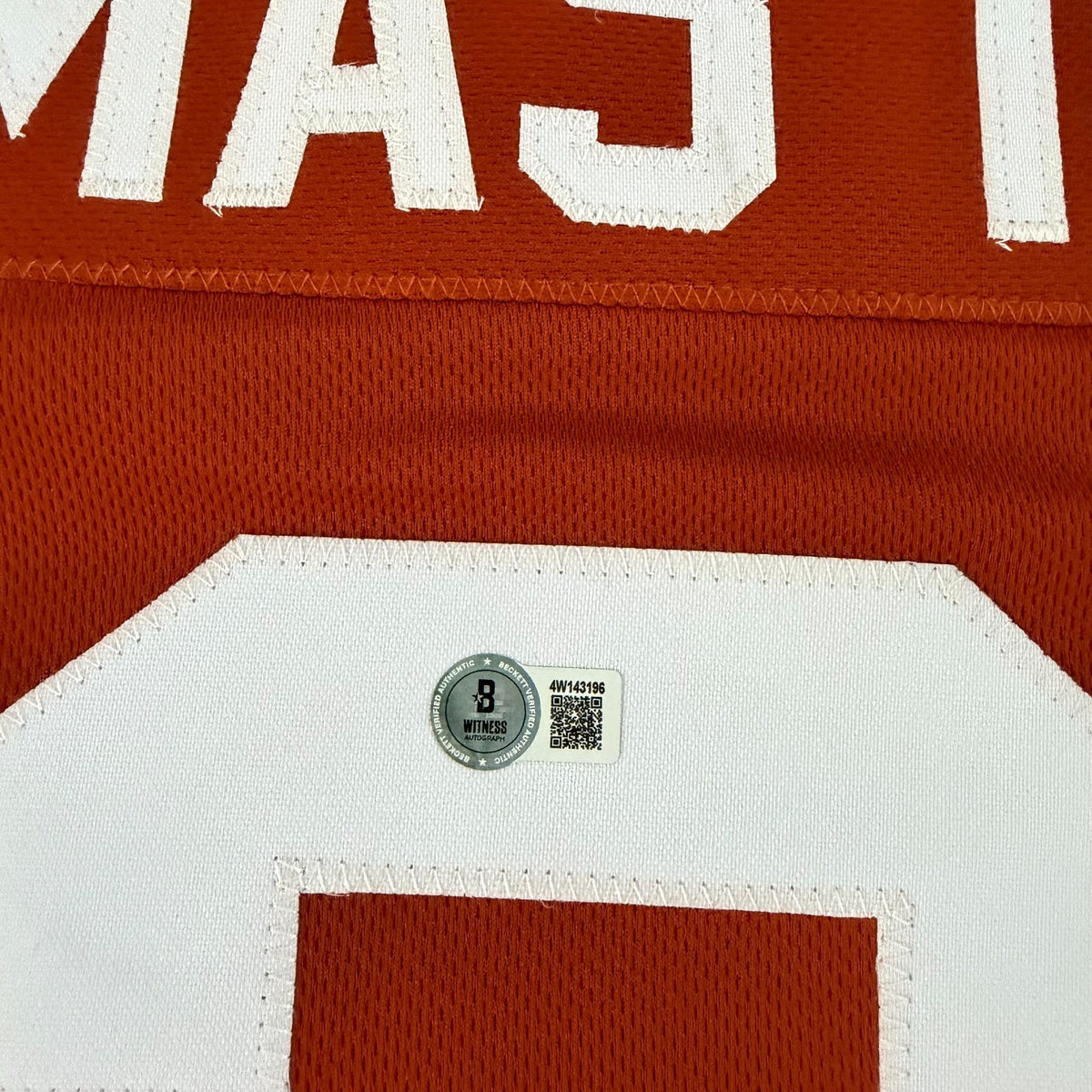 EARL THOMAS III TEXAS HOOK EM SIGNED AUTOGRAPHED JERSEY BECKETT AUTH
