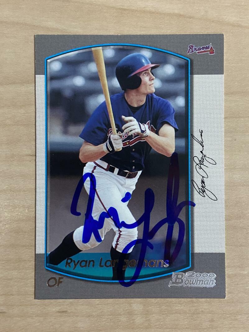 RYAN LANGERHANS ATLANTA BRAVES SIGNED AUTOGRAPHED 2000 BOWMAN CARD #267 W/COA