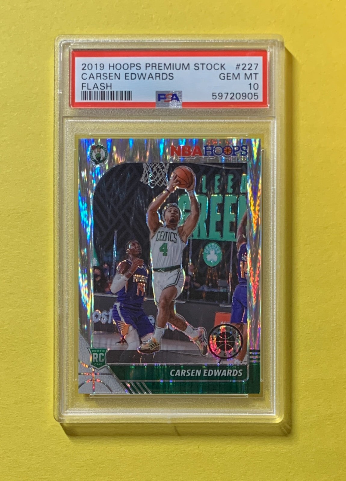 2019 PANINI HOOPS PREMIUM CARSEN EDWARDS FLASH #227 PSA GEM MT 10 CELTICS ROOKIE