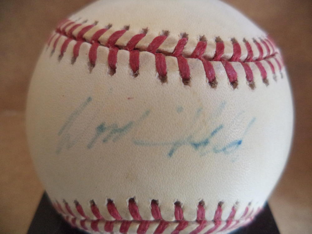 WOODIE HELD YANKEES/SENATORS RARE DECEASED SIGNED A.L. BASEBALL BECKETT C95211