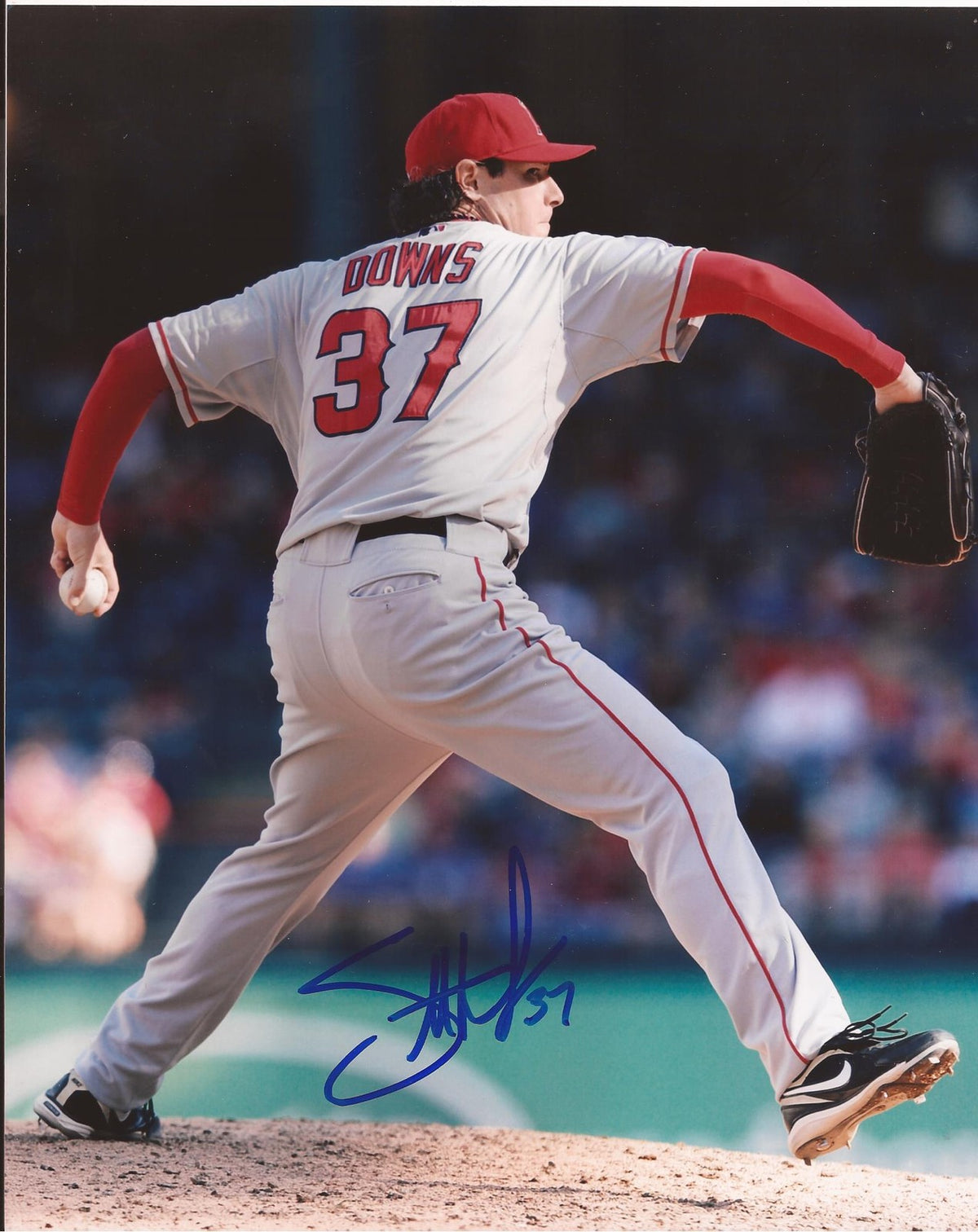 SCOTT DOWNS ANAHEIM ANGELS SIGNED AUTOGRAPHED 8X10 PHOTO W/COA 