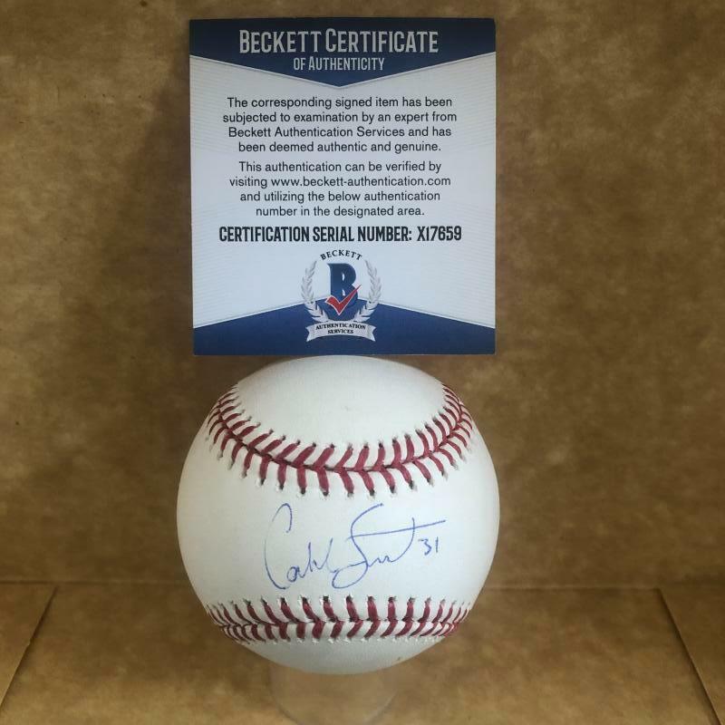 CALEB SMITH ARIZONA DIAMONDBACKS  SIGNED M.L. BASEBALL BECKETT X17659